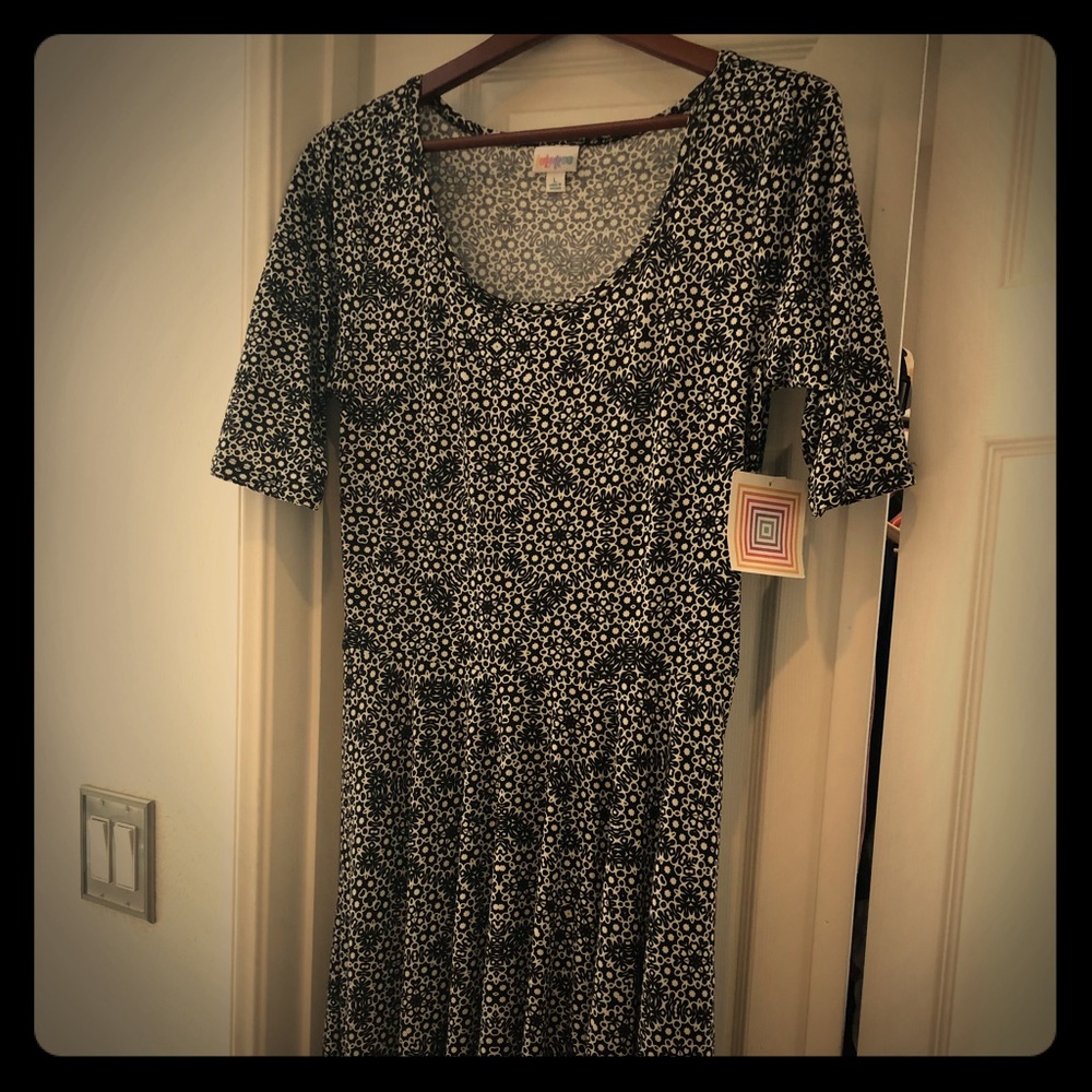 LulaRoe Black and White Dress - Large